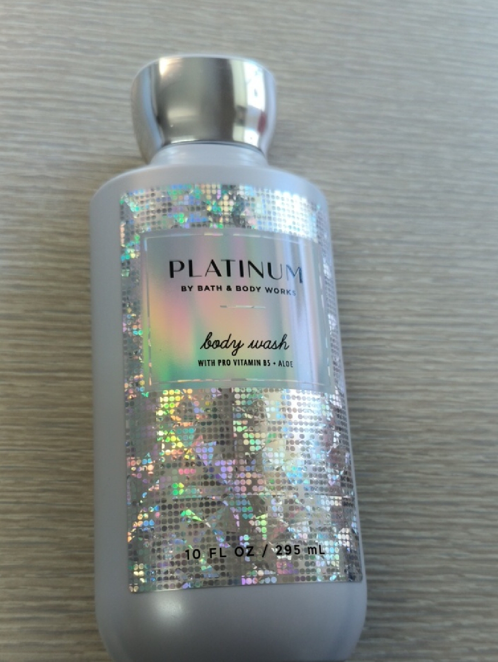 Bath & Body Works Platinum Body Wash — Silver Holographic Bottle